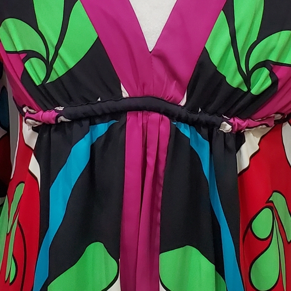 🍎2 Items/$12 Nicole vibrant bell sleeve Boho style dress size 6 - Picture 5 of 7